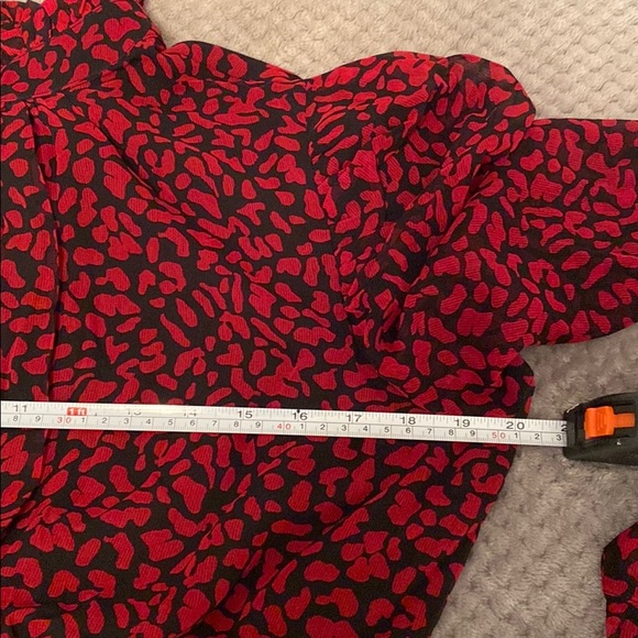 Topshop high neck mini dress in red animal print - Picture 10 of 12